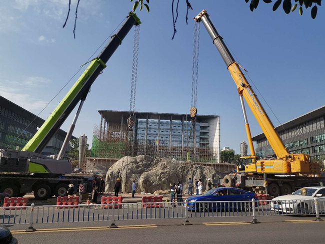 崇川风景石吊装搬运